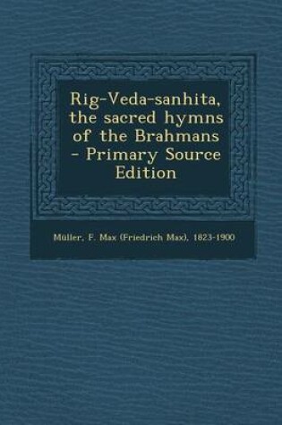 Cover of Rig-Veda-Sanhita, the Sacred Hymns of the Brahmans