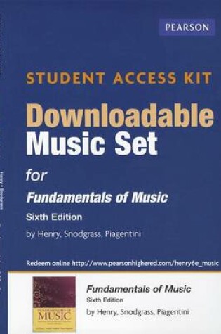 Cover of Download Music Access Card for Fundamentals of Music