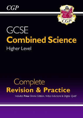 Book cover for GCSE Combined Science Higher Complete Revision & Practice w/ Online Ed, Videos & Quizzes