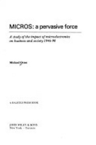 Cover of Orme: *Micros*-A Pervasive Force-A Study