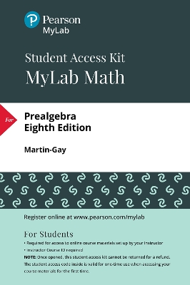 Book cover for MyLab Math with Pearson eText -- 24 Month Standalone Access Card -- for Prealgebra