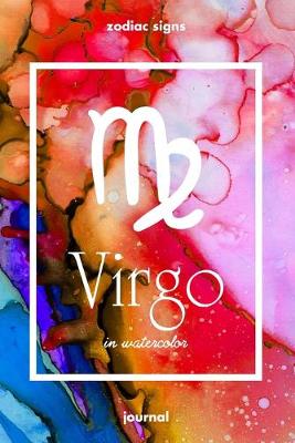 Book cover for Zodiac signs VIRGO in watercolor Journal