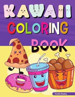 Book cover for Kawaii Food Coloring Book for Kids