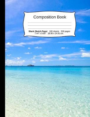 Book cover for Beach Composition Notebook, Blank Sketch Paper