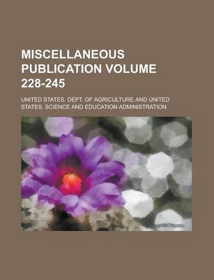 Book cover for Miscellaneous Publication Volume 228-245