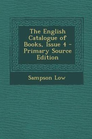 Cover of The English Catalogue of Books, Issue 4