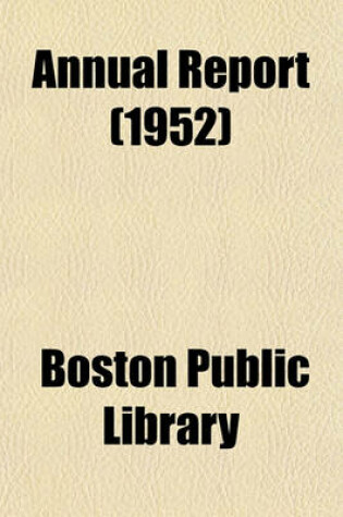 Cover of Annual Report (1952)