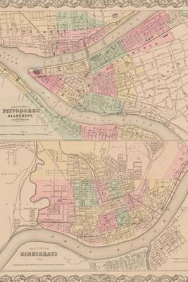 Book cover for A Vintage 1855 Map of Pittsburgh and Allegheny/Adjacent Boroughs in Pennsylvania