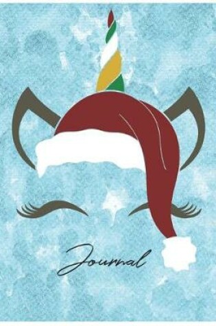 Cover of Santa Unicorn - Oversized 8.5x11, 150 Page Lined Blank Journal Notebook