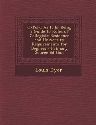 Book cover for Oxford as It Is