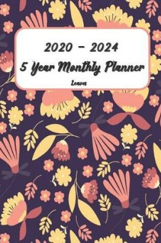 Cover of 2020-2024 5 Year Monthly Planner Leaves 8.5X11