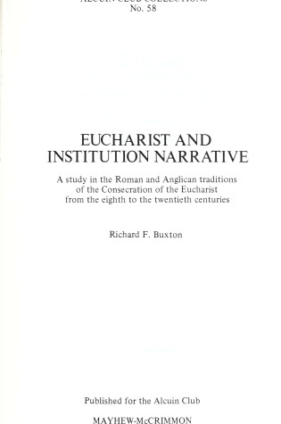 Cover of Eucharist & Institution Narrative