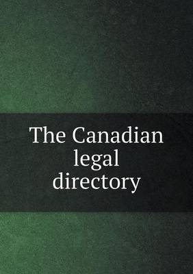 Book cover for The Canadian legal directory