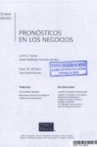 Cover of Pronosticos En Los Negocios + CD-ROM
