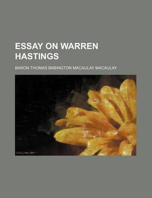 Book cover for Essay on Warren Hastings