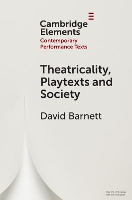 Book cover for Theatricality, Playtexts and Society