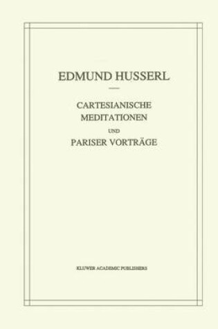 Cover of Cartesianische Meditationen Und Pariser