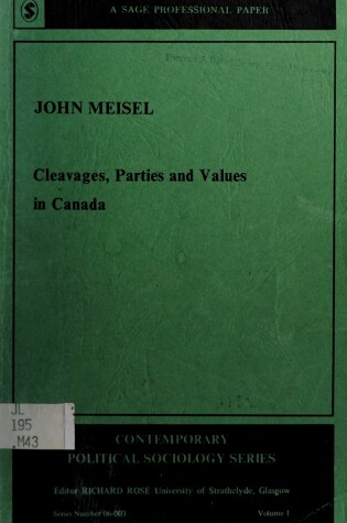 Cover of Cleavages, Parties and Values in Canada