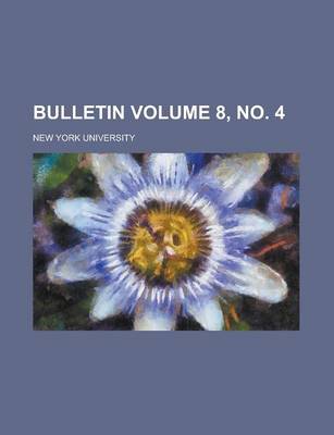 Book cover for Bulletin Volume 8, No. 4