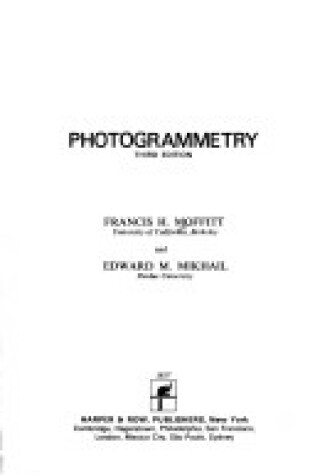 Cover of Photogrammetry