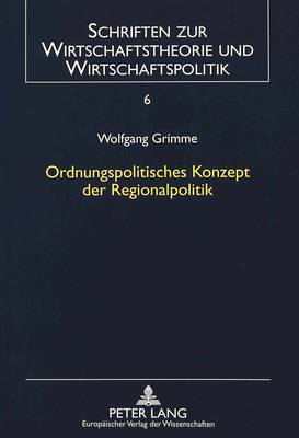 Cover of Ordnungspolitisches Konzept Der Regionalpolitik