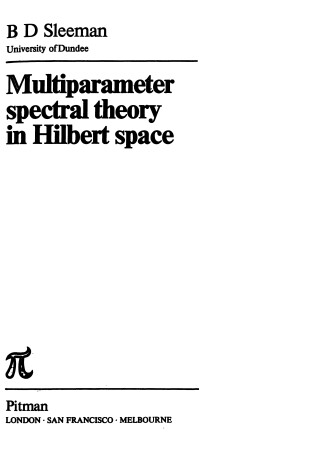 Cover of Multiparameter Spectral Theory in Hilbert Space