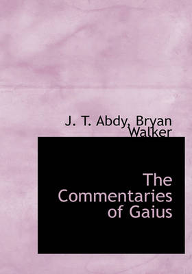 Book cover for The Commentaries of Gaius