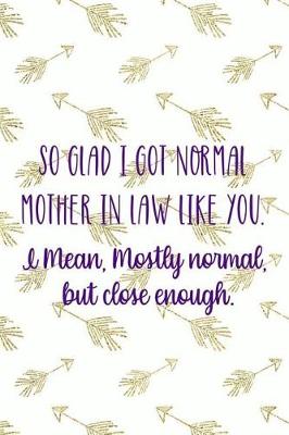 Book cover for So Glad I Got Normal Mother In Law Like You. I Mean, Mostly Normal, But Close Enough.