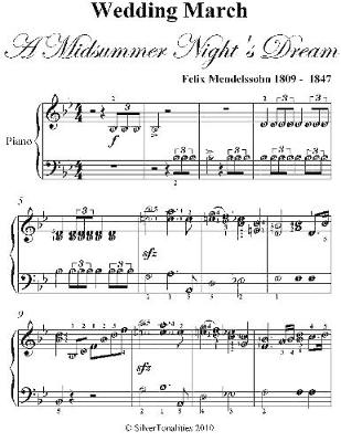Book cover for Wedding March Midsummer Night's Dream Elementary Piano Sheet Music
