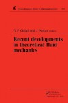 Book cover for Recent Developments in Theoretical Fluid Mechanics