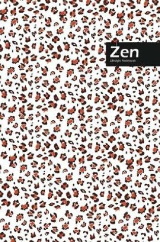 Cover of Zen Lifestyle, Animal Print, Write-in Notebook, Dotted Lines, Wide Ruled, Medium Size 6 x 9 Inch (Coffee)