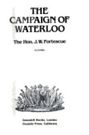 Cover of The Campaign of Waterloo