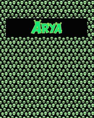 Book cover for 120 Page Handwriting Practice Book with Green Alien Cover Arya