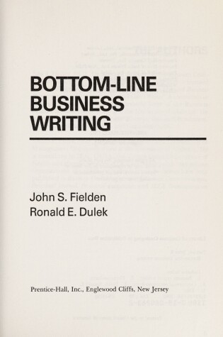 Cover of Bottom-Line Business Writing