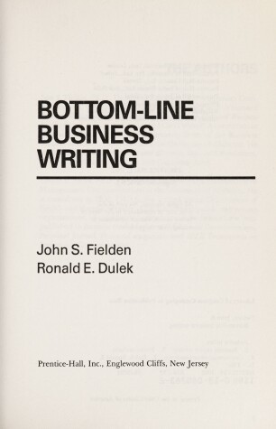 Cover of Bottom-Line Business Writing