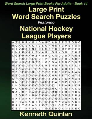 Book cover for Large Print Word Search Puzzles Featuring National Hockey League Players