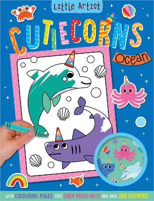 Book cover for Little Artist Cutiecorns Ocean Colouring Book