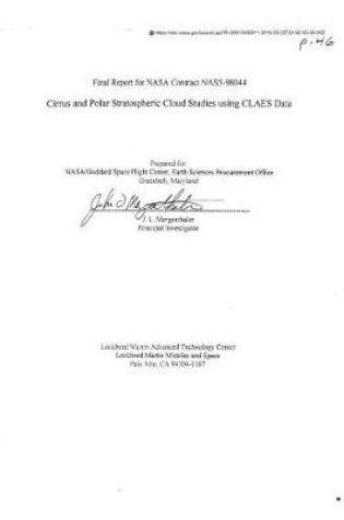 Cover of Cirrus and Polar Stratospheric Cloud Studies Using Claes Data