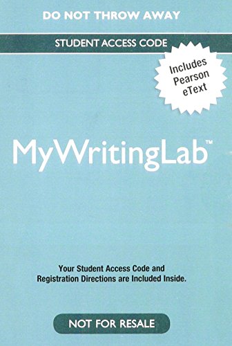 Book cover for MyLab Writing with Pearson eText -- Valuepack Access Card