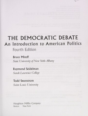 Book cover for Democratic Debate, Fourth Edition, Custom Publication