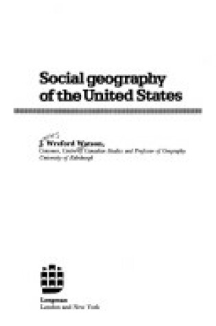 Cover of Social Geography of the United States