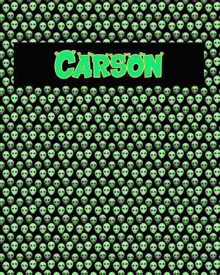 Book cover for 120 Page Handwriting Practice Book with Green Alien Cover Carson