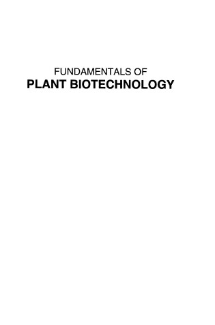 Cover of Fundamentals of Plant Biotechnology