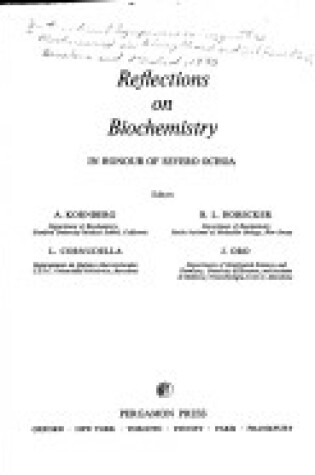 Cover of Reflections on Biochemistry