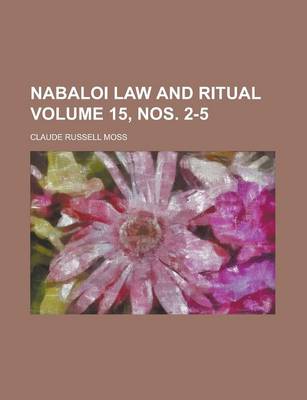 Book cover for Nabaloi Law and Ritual Volume 15, Nos. 2-5