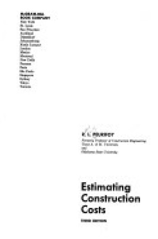 Cover of Estimating Construction Costs