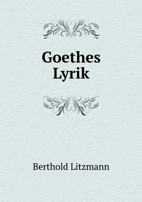 Book cover for Goethes Lyrik
