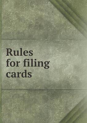 Book cover for Rules for filing cards