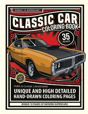 Book cover for Classic Car Coloring Book