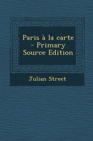 Cover of Paris a la Carte